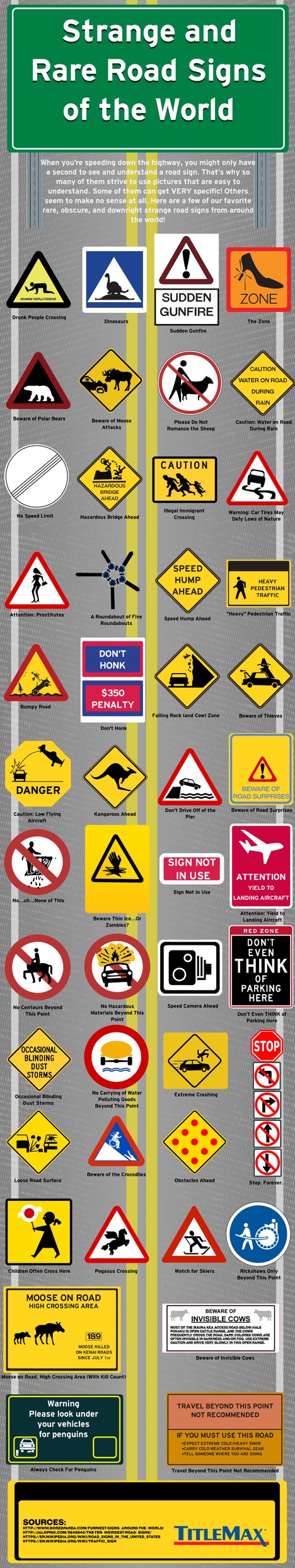 Strange and Rare Road Signs of the World